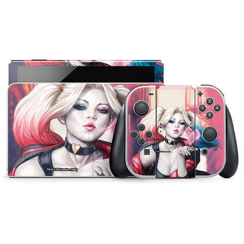 DC Comics Harley Quinn Rebirth Cover #1 Legacy Color Variant Art by Art Germ Nintendo Switch OLED (2021) Skin